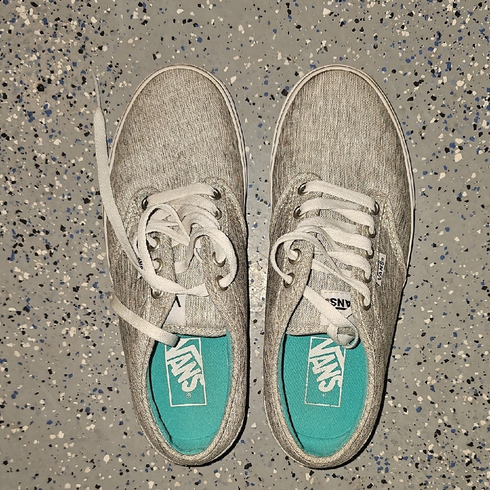 Vans Womans Gray and Teal Sneakers